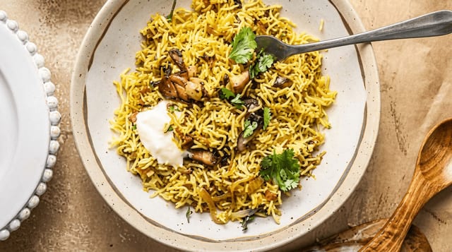 Mushroom Biryani.